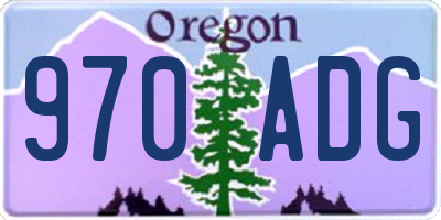 OR license plate 970ADG