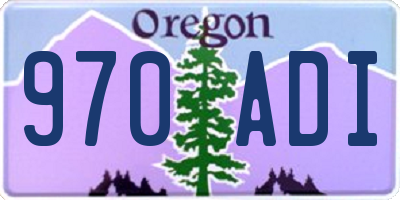 OR license plate 970ADI