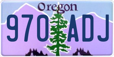 OR license plate 970ADJ