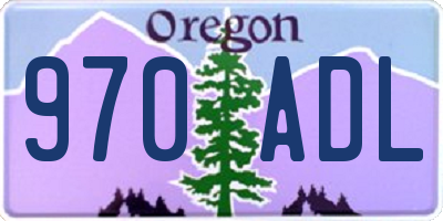 OR license plate 970ADL