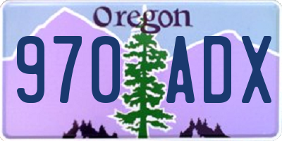 OR license plate 970ADX