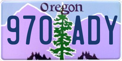 OR license plate 970ADY