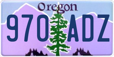 OR license plate 970ADZ