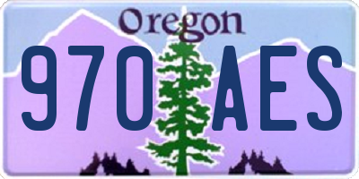 OR license plate 970AES