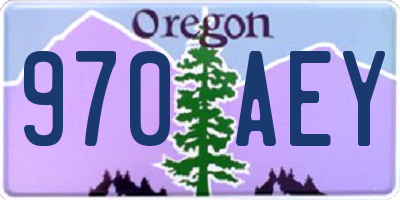 OR license plate 970AEY
