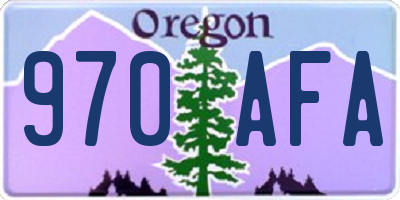 OR license plate 970AFA