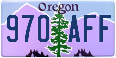 OR license plate 970AFF