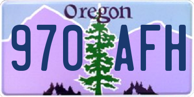 OR license plate 970AFH