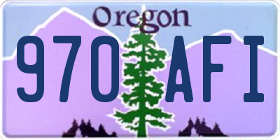 OR license plate 970AFI