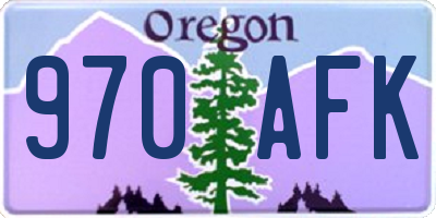 OR license plate 970AFK