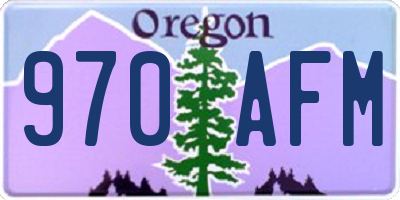 OR license plate 970AFM
