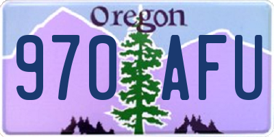 OR license plate 970AFU