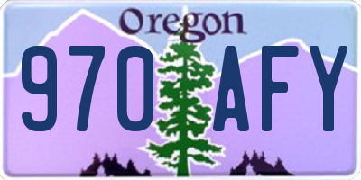 OR license plate 970AFY