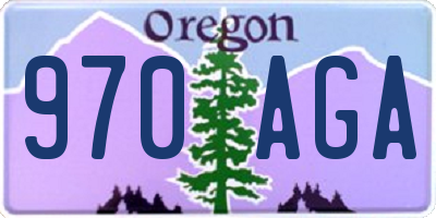 OR license plate 970AGA