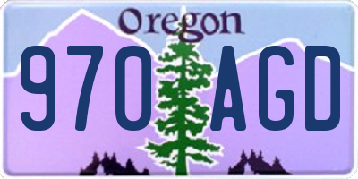 OR license plate 970AGD