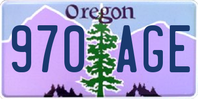 OR license plate 970AGE