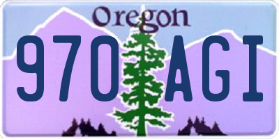 OR license plate 970AGI