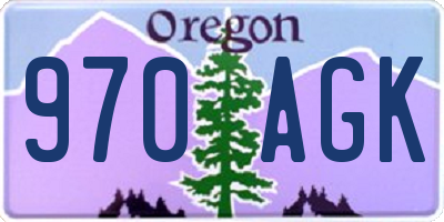 OR license plate 970AGK