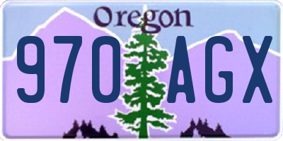 OR license plate 970AGX