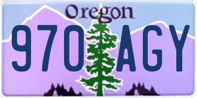 OR license plate 970AGY