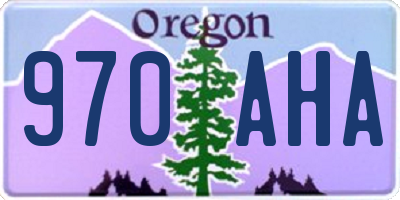 OR license plate 970AHA