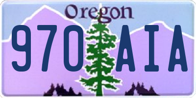 OR license plate 970AIA