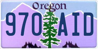 OR license plate 970AID