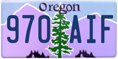 OR license plate 970AIF
