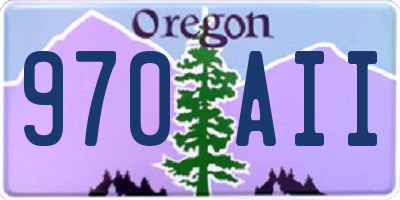 OR license plate 970AII