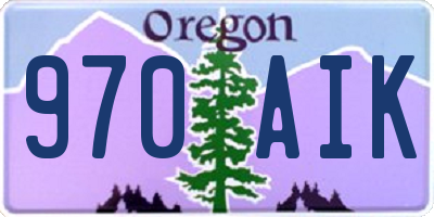 OR license plate 970AIK