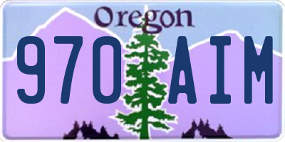 OR license plate 970AIM