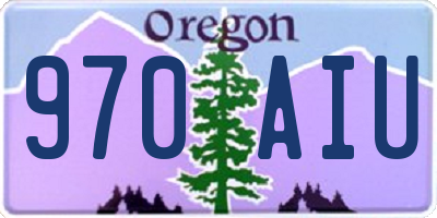 OR license plate 970AIU