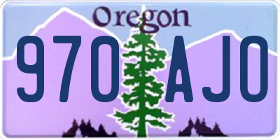 OR license plate 970AJO