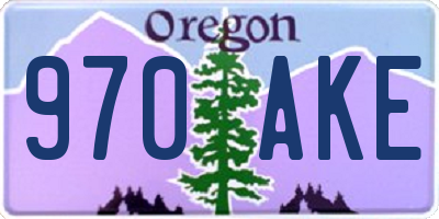 OR license plate 970AKE