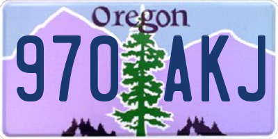 OR license plate 970AKJ