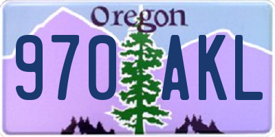OR license plate 970AKL