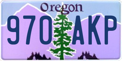 OR license plate 970AKP