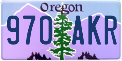 OR license plate 970AKR