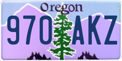 OR license plate 970AKZ