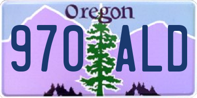 OR license plate 970ALD
