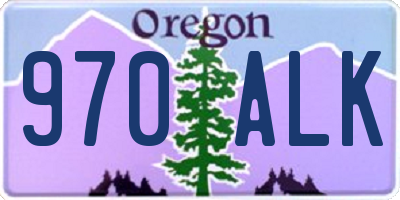 OR license plate 970ALK