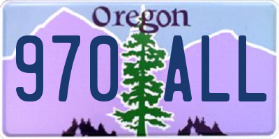 OR license plate 970ALL