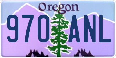 OR license plate 970ANL