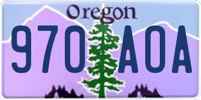 OR license plate 970AOA