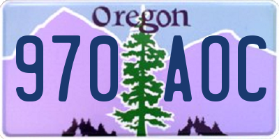 OR license plate 970AOC