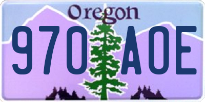 OR license plate 970AOE