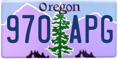 OR license plate 970APG