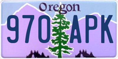 OR license plate 970APK