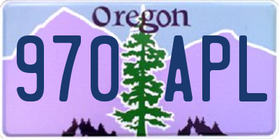 OR license plate 970APL
