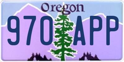 OR license plate 970APP